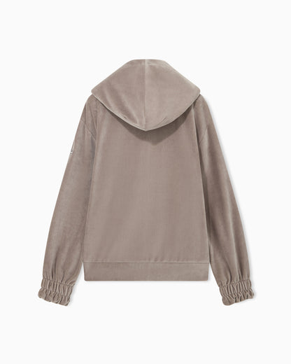 EA7 Regular fit full-zip hoodie Athletic Velour in cotton
