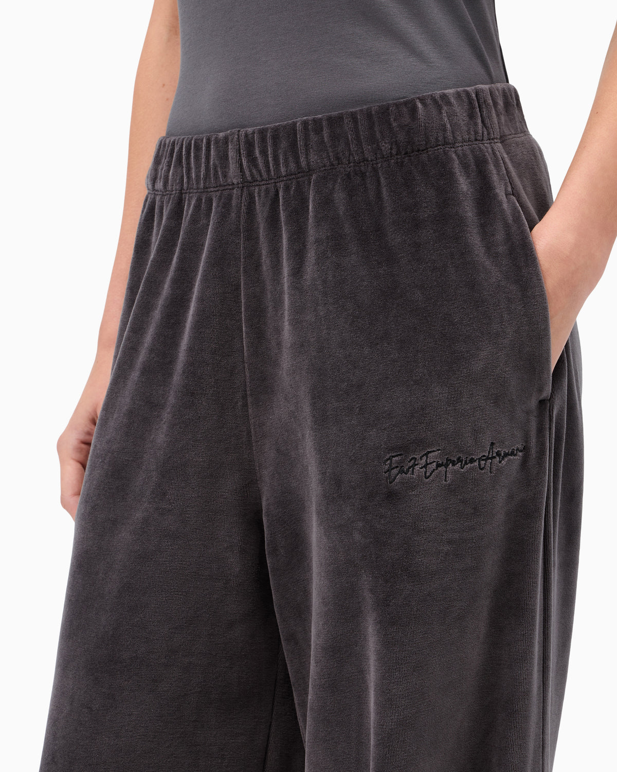 EA7 Trouser Athletic Velour regular fit cotton jersey