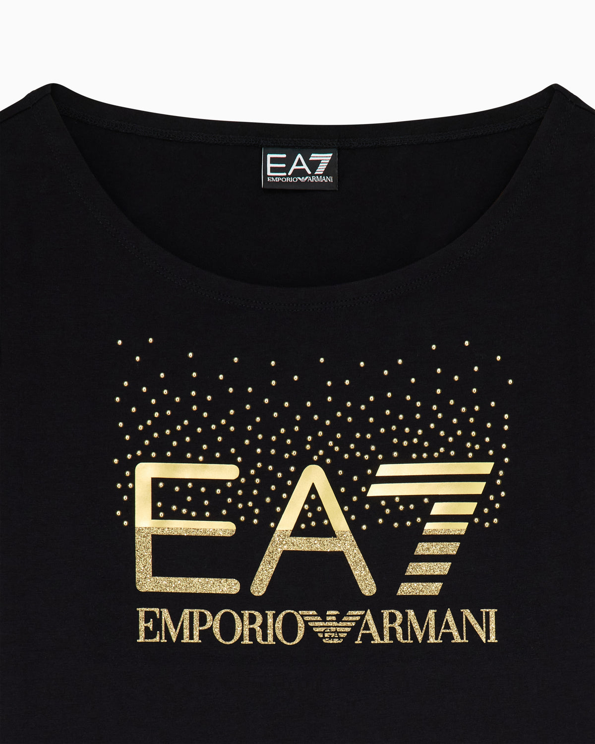 EA7 Slim-fit t-shirt Logo Series in cotton with shiny studs