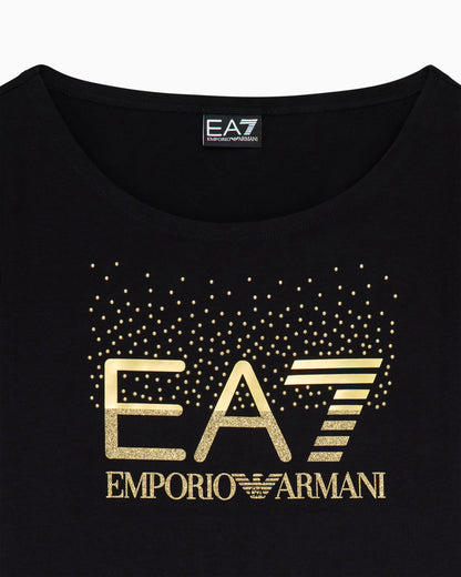 EA7 Slim-fit t-shirt Logo Series in cotton with shiny studs