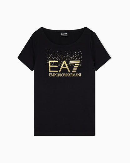 EA7 Slim-fit t-shirt Logo Series in cotton with shiny studs