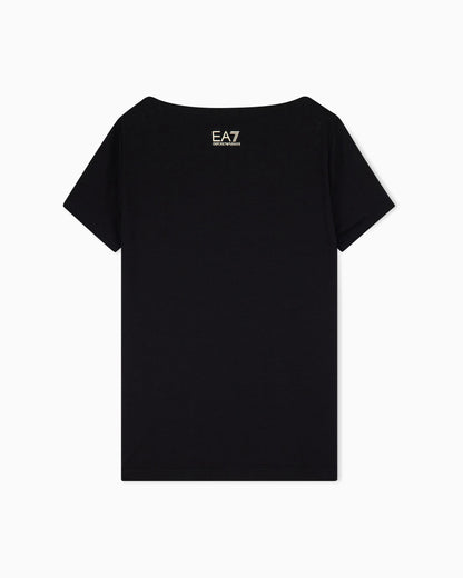 EA7 Slim-fit t-shirt Logo Series in cotton with shiny studs