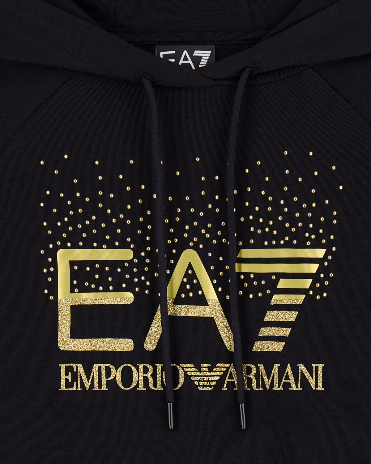 EA7 Tracksuit regular fit hooded in cotton with shiny studs