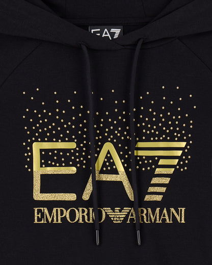 EA7 Tracksuit regular fit hooded in cotton with shiny studs