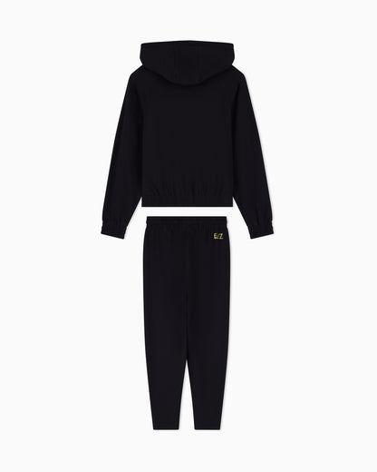 EA7 Tracksuit regular fit hooded in cotton with shiny studs