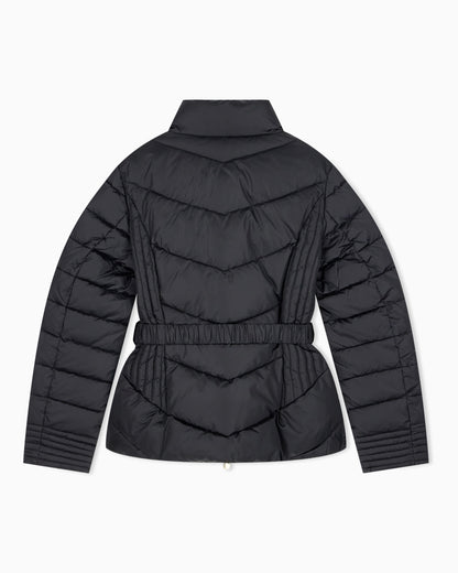 EA7 Regular fit padded bomber jacket with hood and shiny finish