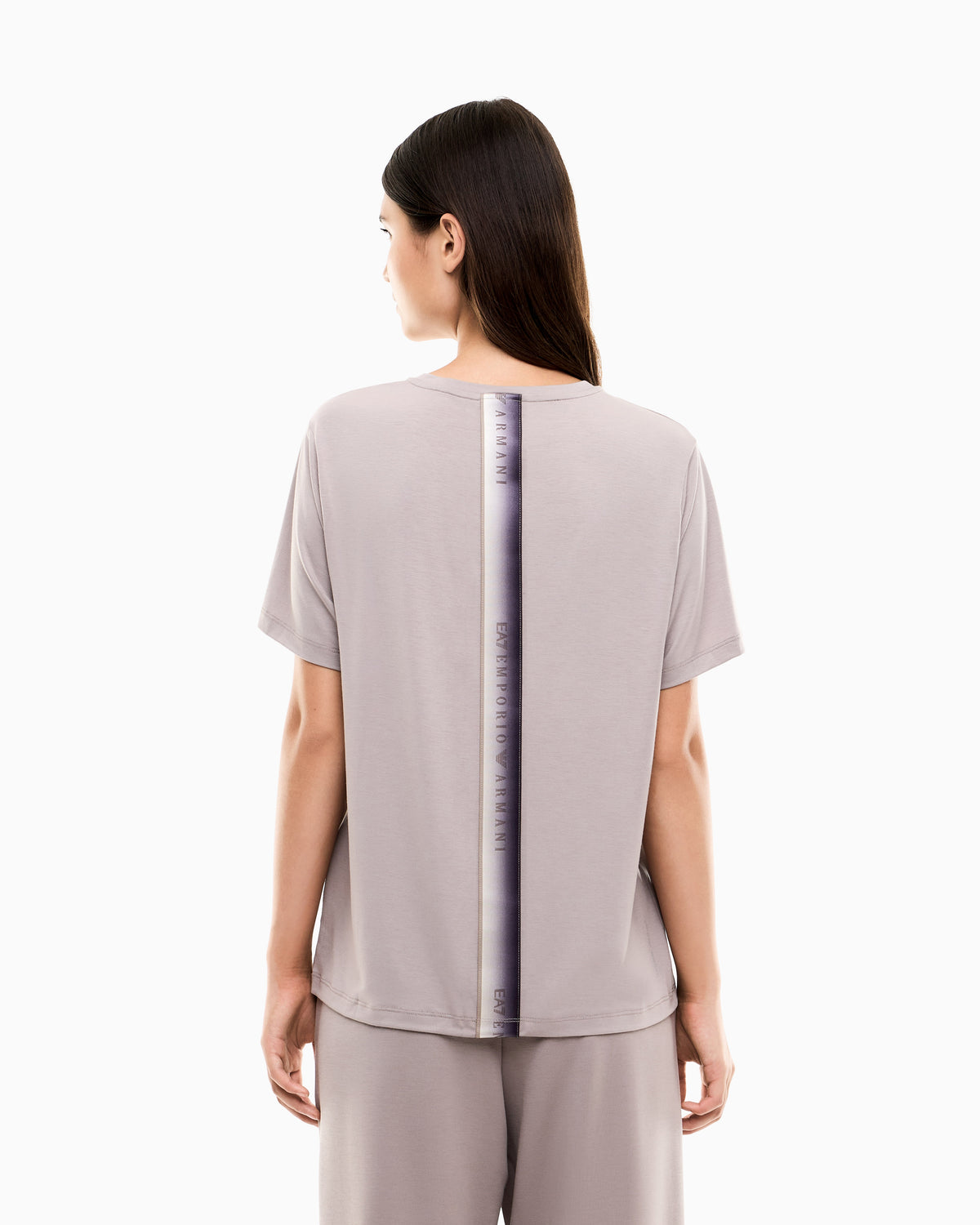 EA7 Regular fit T-shirt Natural Ventus 7 in viscose blend