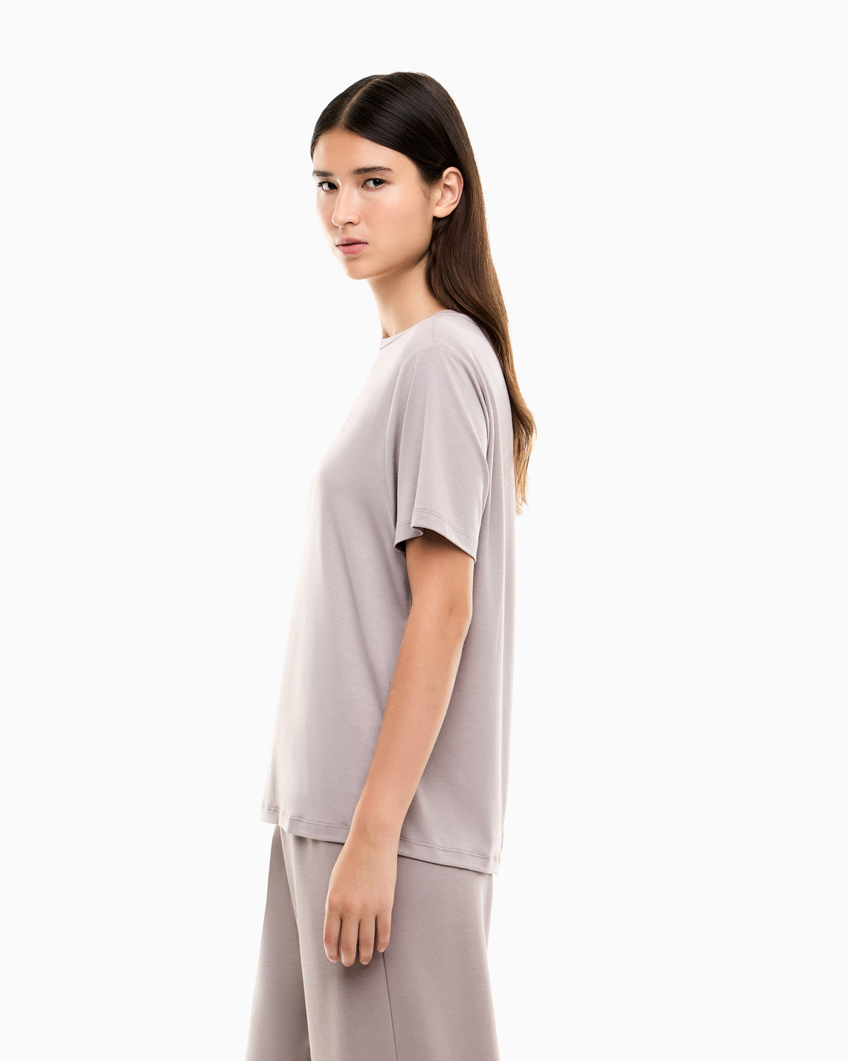 EA7 Regular fit T-shirt Natural Ventus 7 in viscose blend