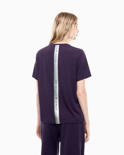 EA7 Regular fit T-shirt Natural Ventus 7 in viscose blend