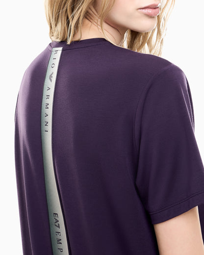 EA7 Regular fit T-shirt Natural Ventus 7 in viscose blend