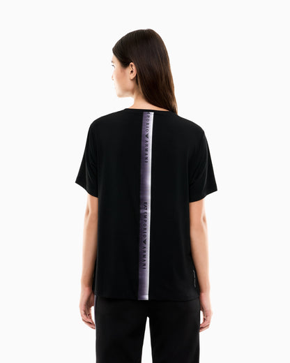 EA7 Regular fit T-shirt Natural Ventus 7 in viscose blend