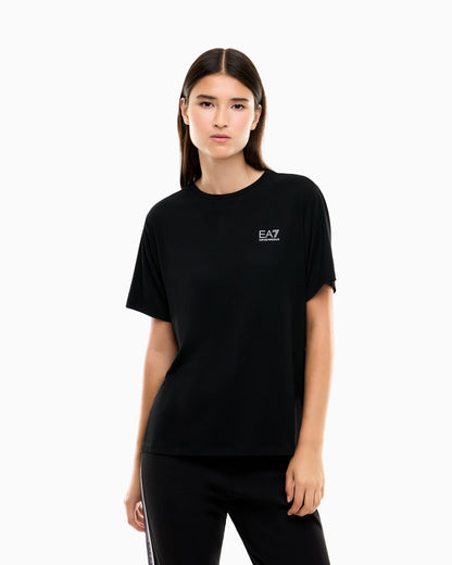 EA7 Regular fit T-shirt Natural Ventus 7 in viscose blend