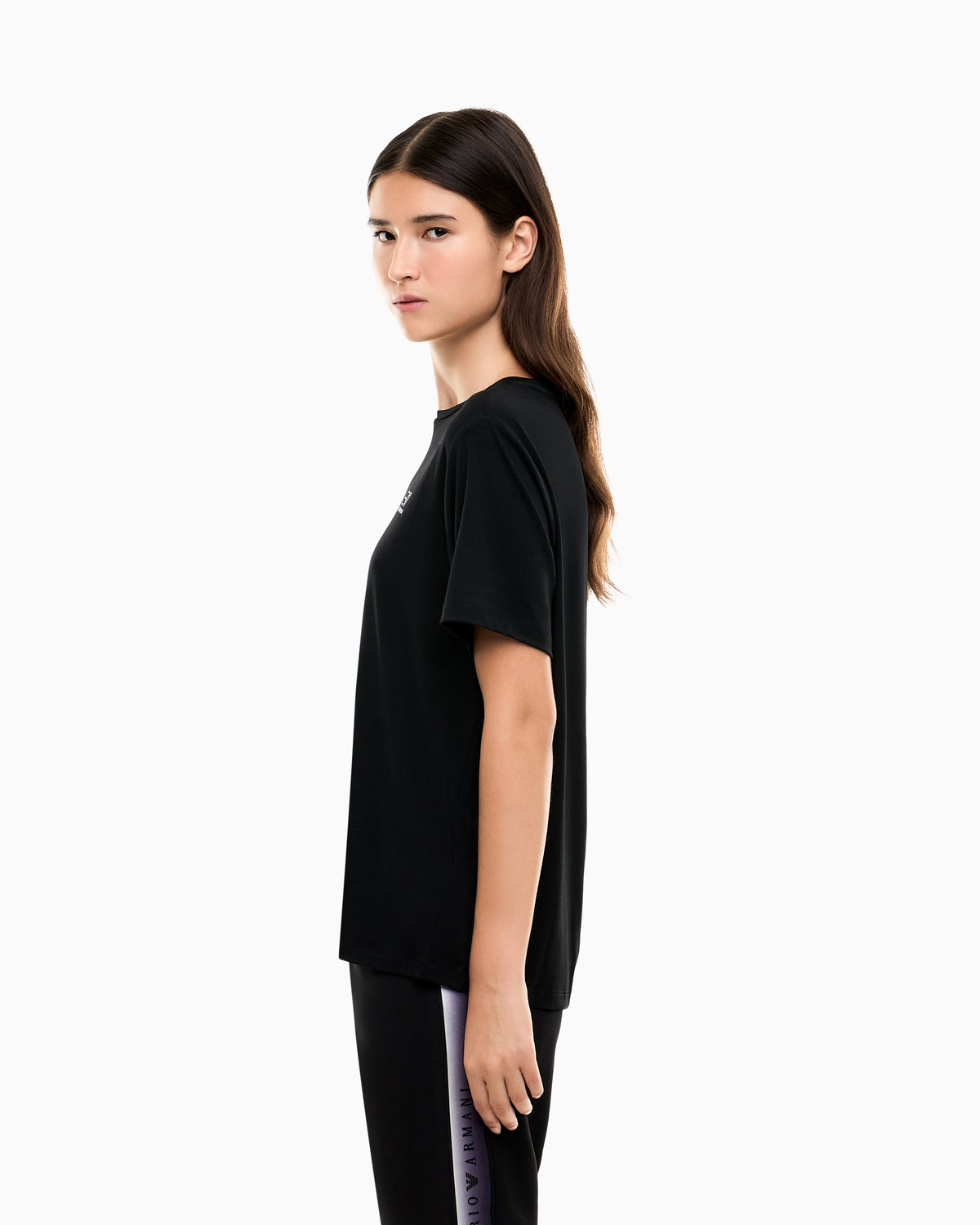 EA7 Regular fit T-shirt Natural Ventus 7 in viscose blend