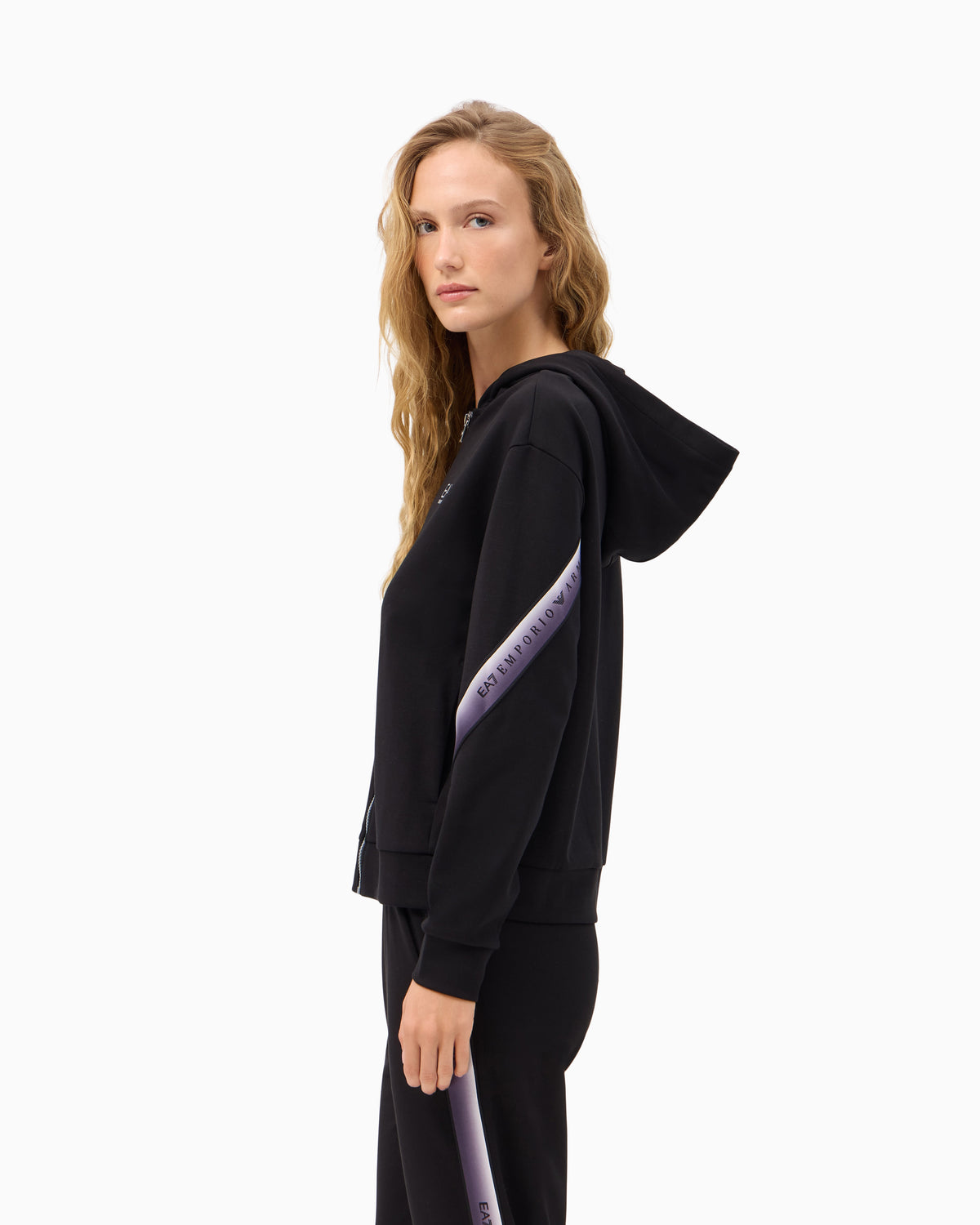 EA7 Hoodie Natural Ventus 7 regular fit in cotton and modal