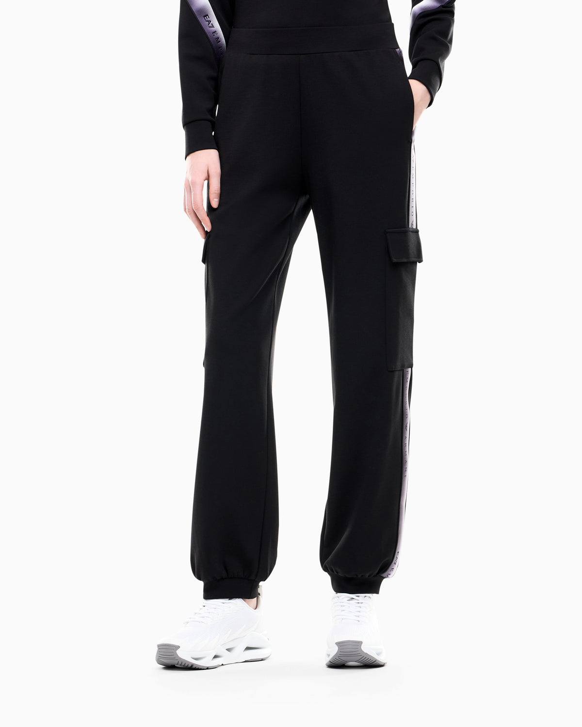 EA7 Cargo pants Natural Ventus 7 in stretch cotton and modal
