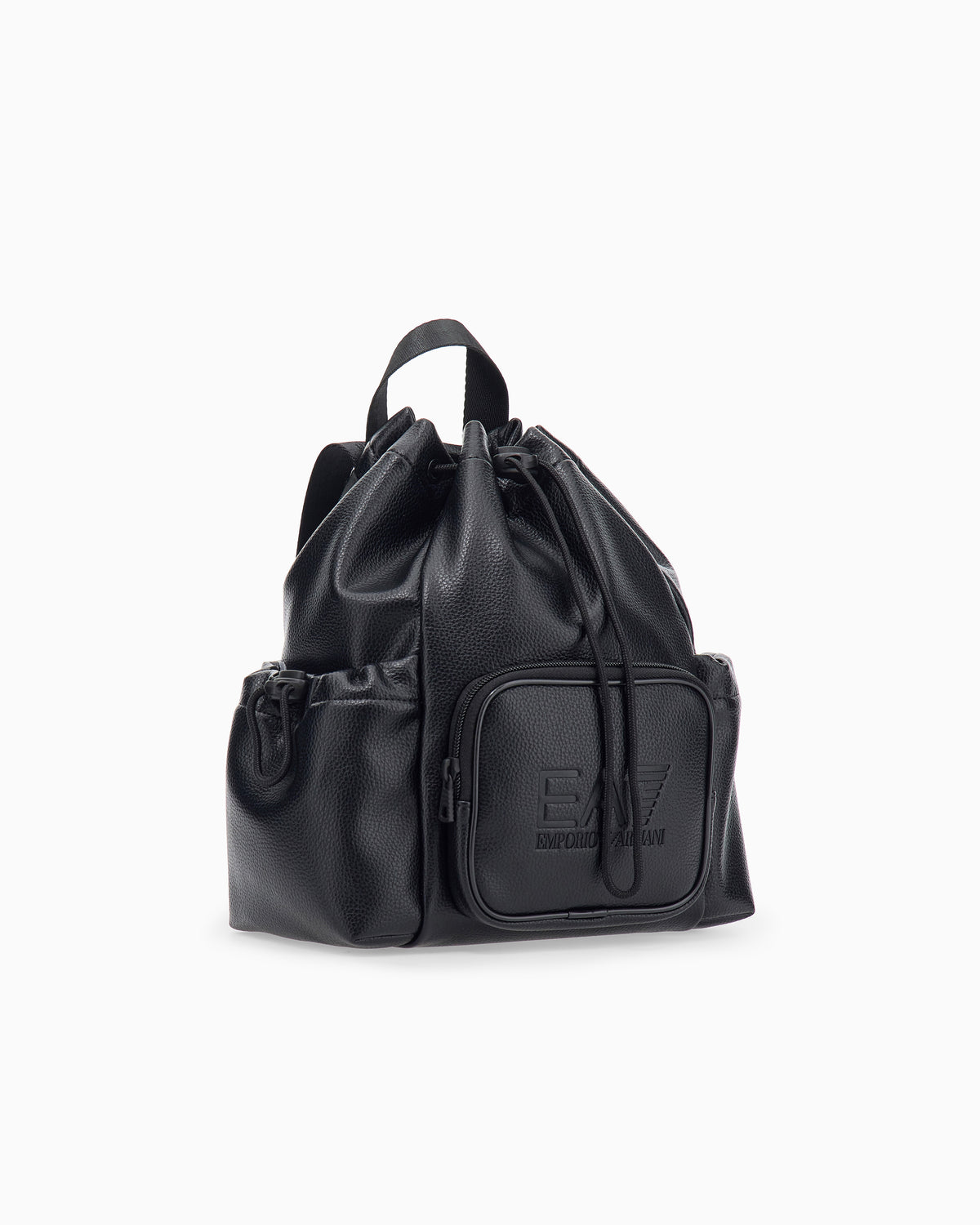 EA7 Backpack with embossed logo and leather-effect drawstring closure.