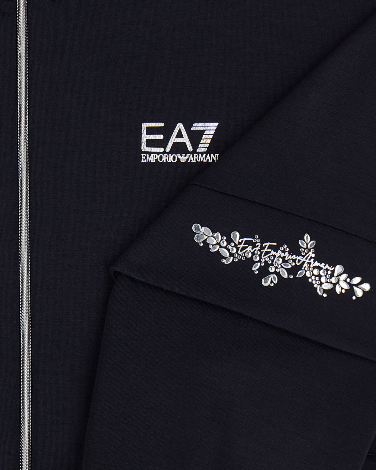 EA7 Sweatshirt Logo Series in modal with crystals