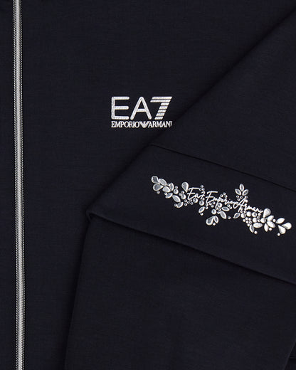 EA7 Sweatshirt Logo Series in modal with crystals
