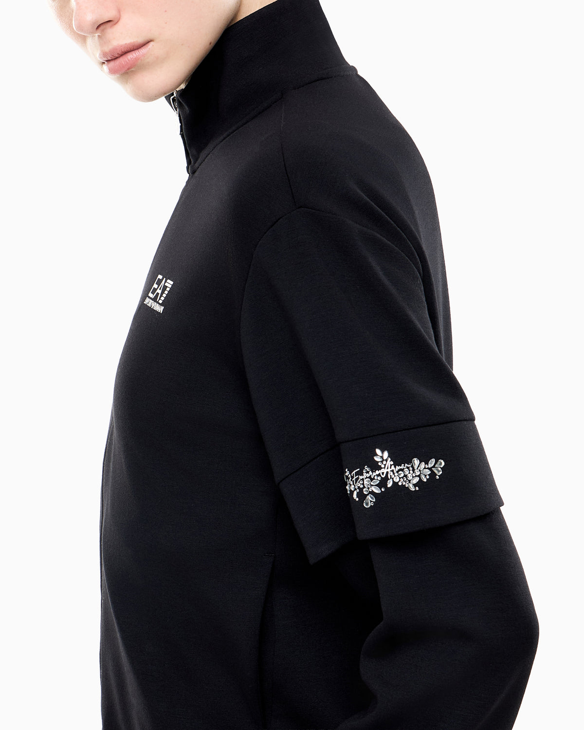 EA7 Sweatshirt Logo Series in modal with crystals