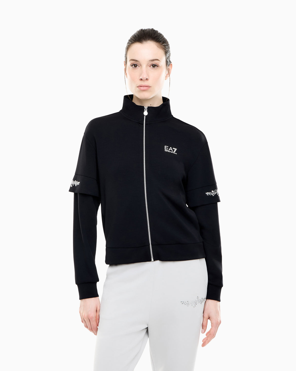 EA7 Sweatshirt Logo Series in modal with crystals