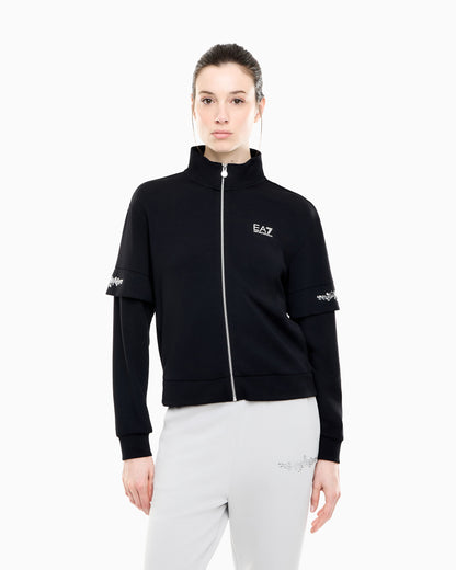 EA7 Sweatshirt Logo Series in modal with crystals