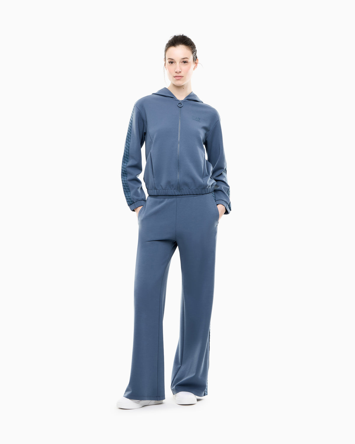 EA7 Oversized pants Logo Series in stretch cotton and modal