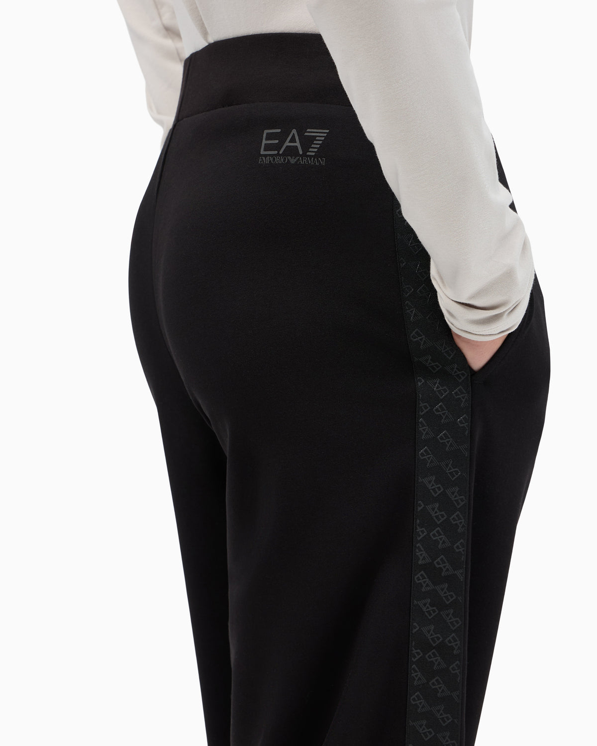 EA7 Oversized pants Logo Series in stretch cotton and modal