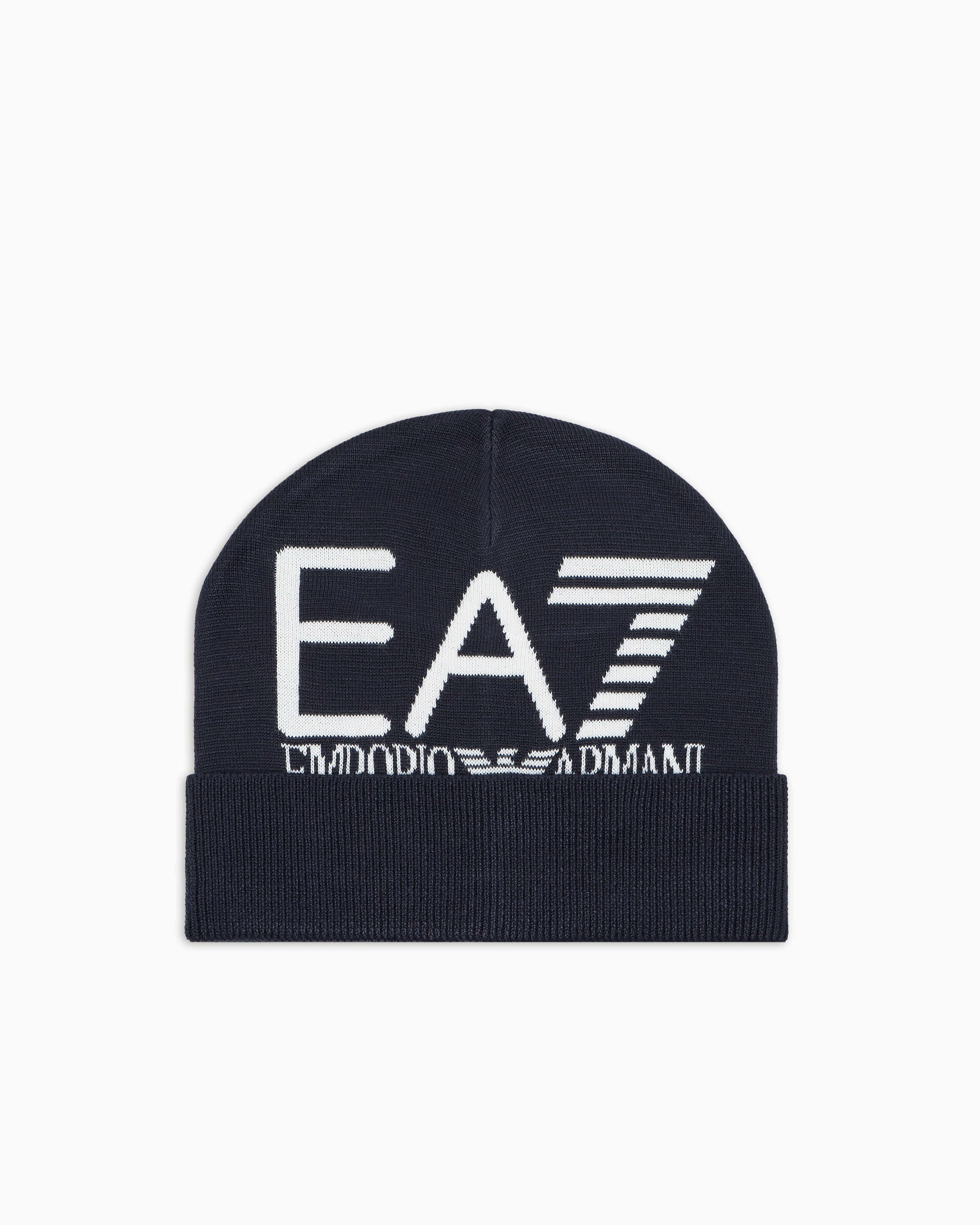 EA7 Visibility beanie with EA7 oversized logo