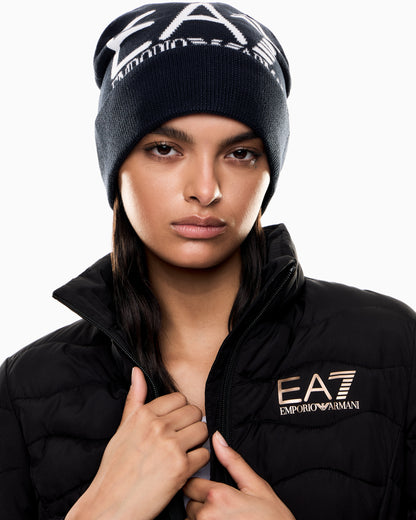EA7 Visibility beanie with EA7 oversized logo