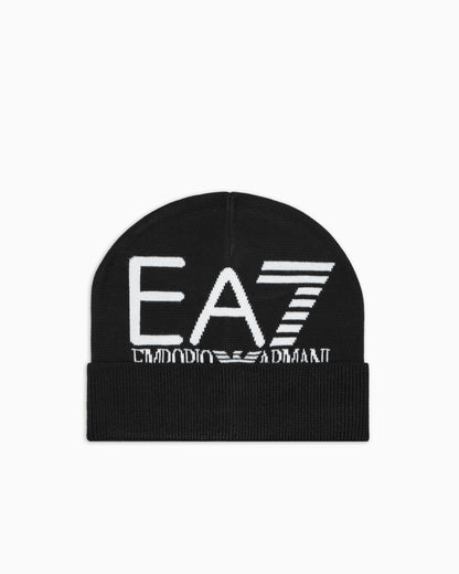 EA7 Visibility beanie with EA7 oversized logo