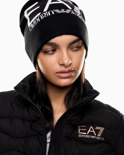 EA7 Visibility beanie with EA7 oversized logo