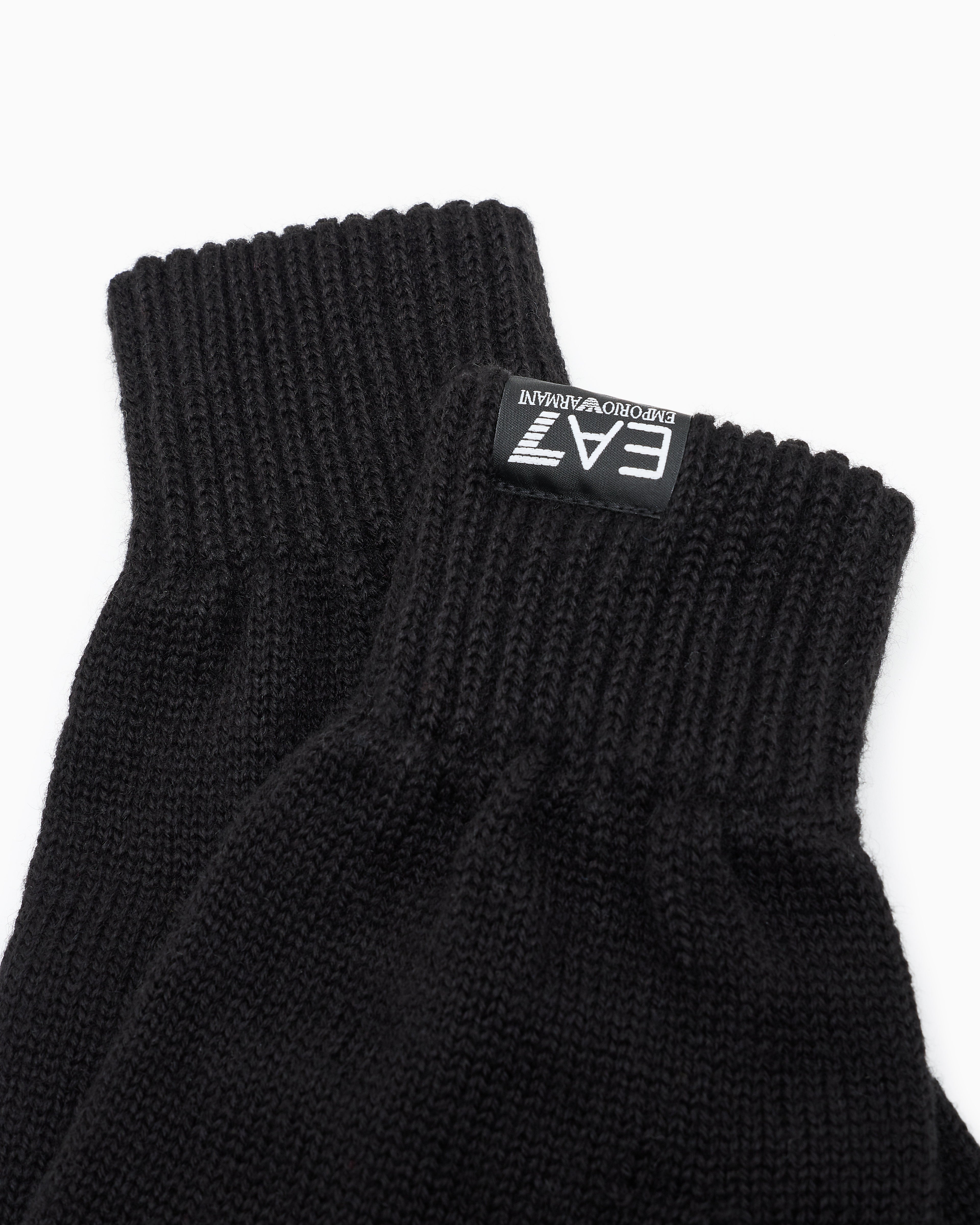EA7 Wool-blend gloves