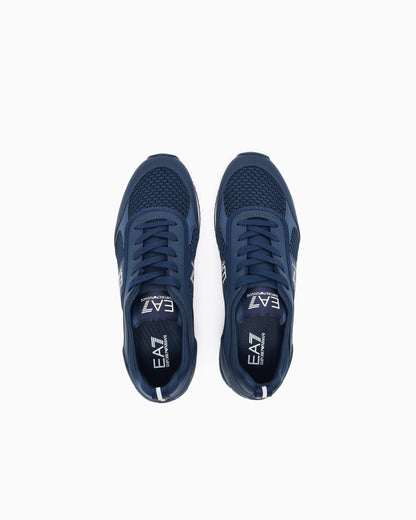 Ea7 Black And White Laces Sneakers Blue