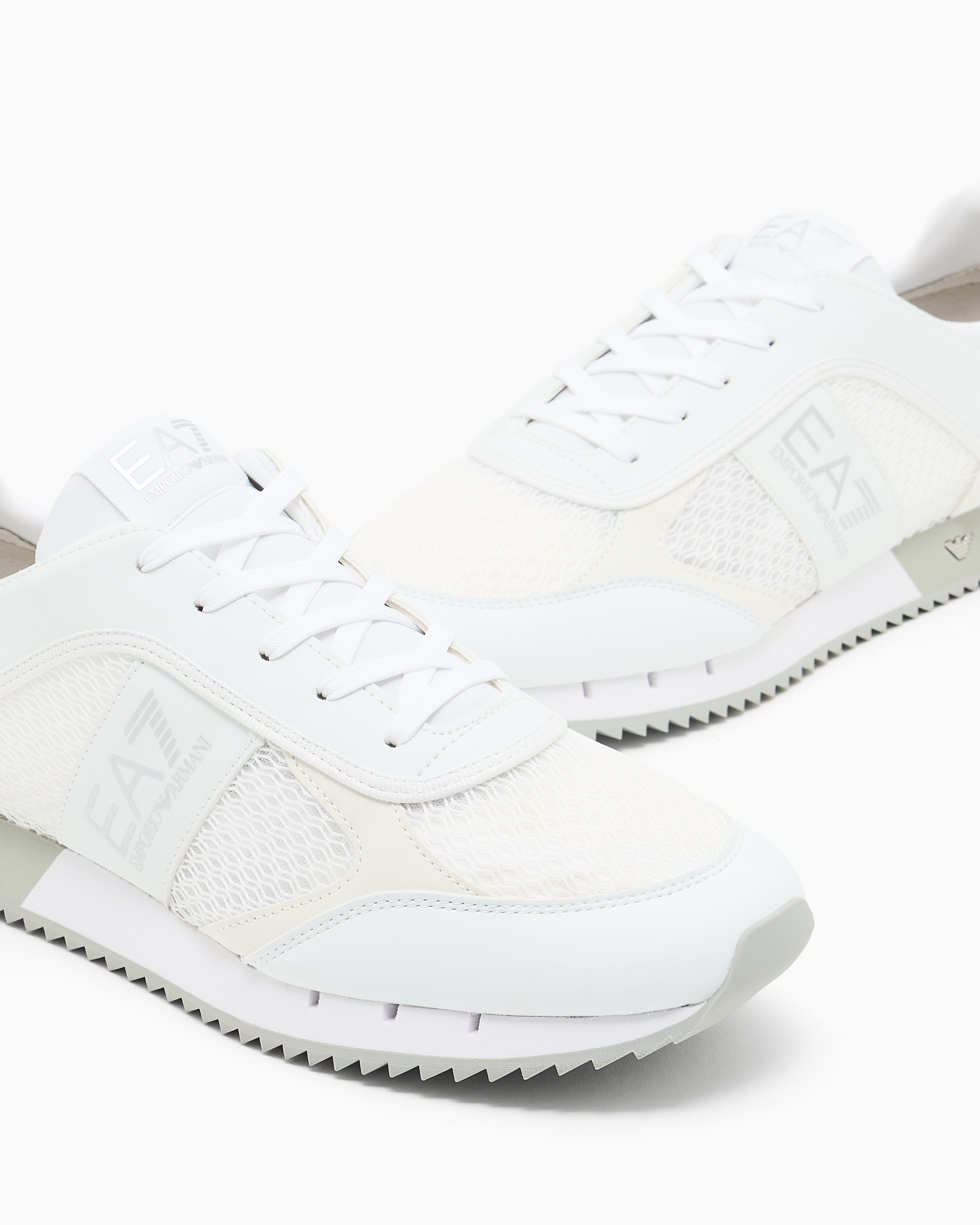 Ea7 Black And White Laces Sneakers White