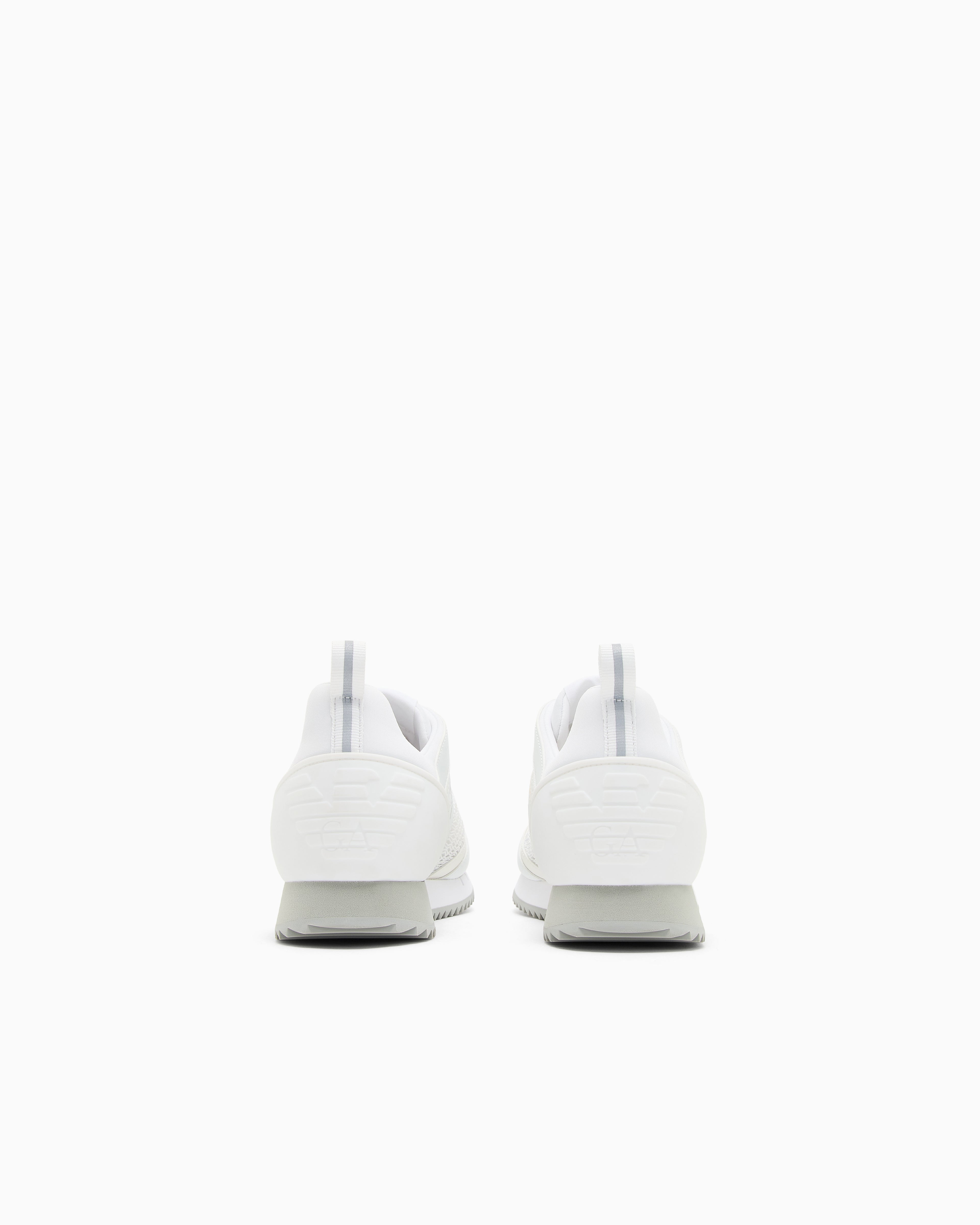 Ea7 Sneaker Black And White In Mesh With Rubber Sole White