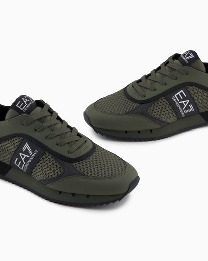 Ea7 Black And White Laces Sneakers Green