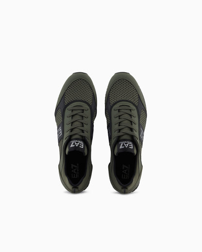 Ea7 Black And White Laces Sneakers Green