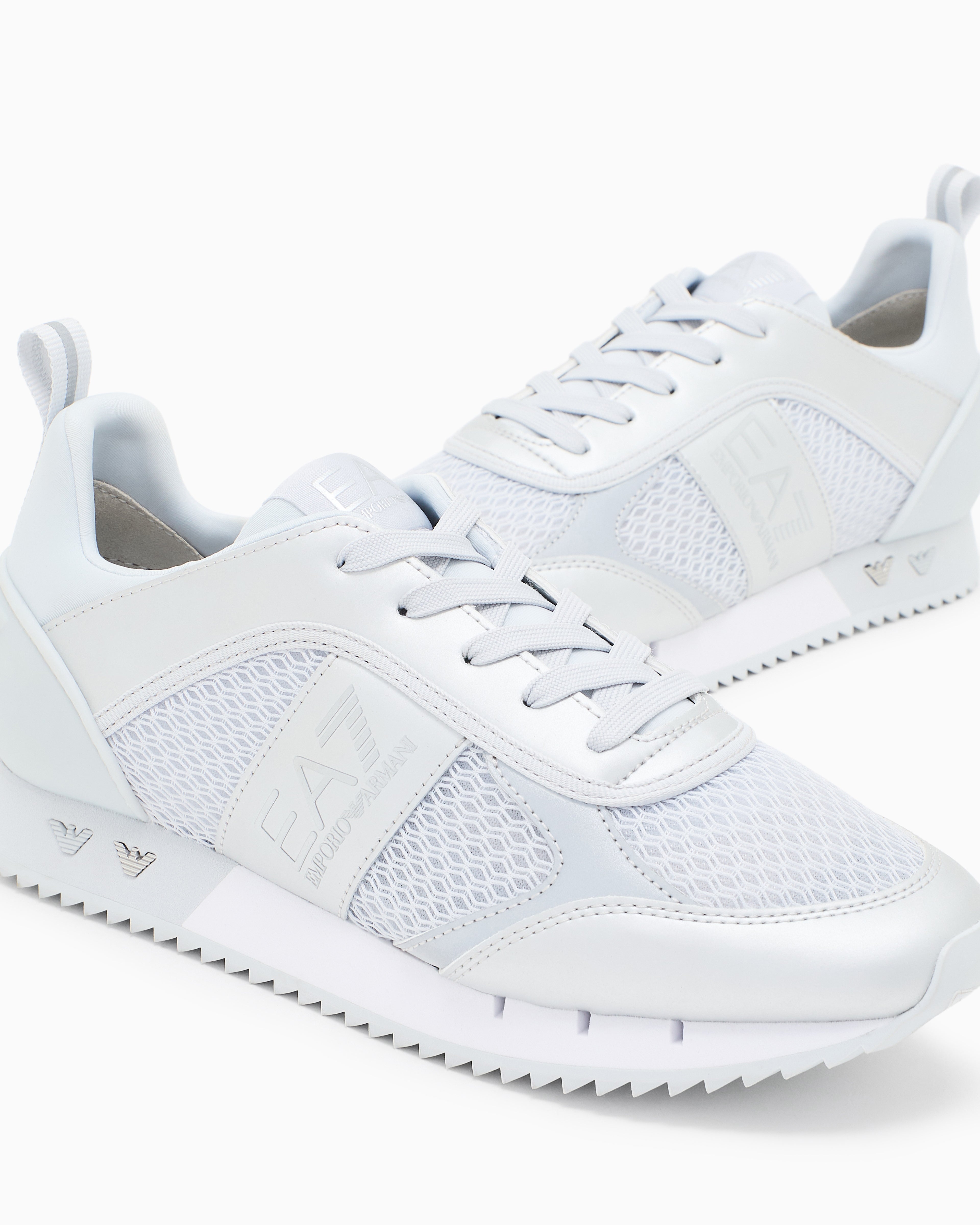 Ea7 Black And White Laces Sneakers Grey