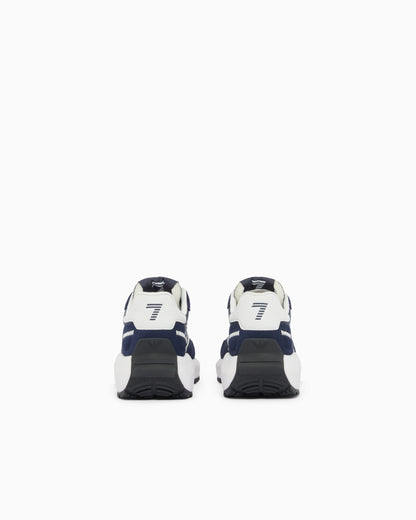 Ea7 Wader Sneakers In Suede With Mesh Inserts Blue