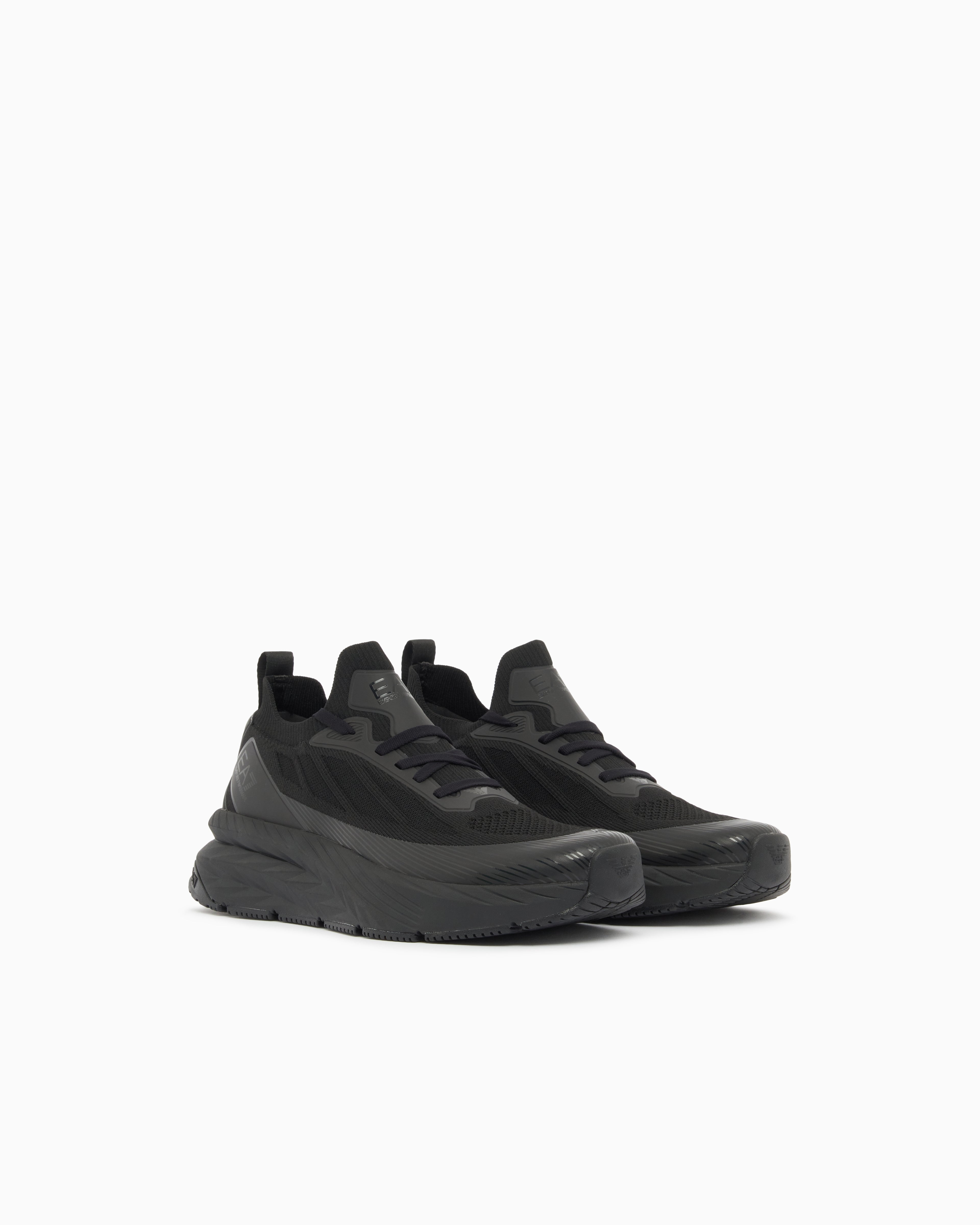Ea7 Crusher Sonic Knit Sneakers Black