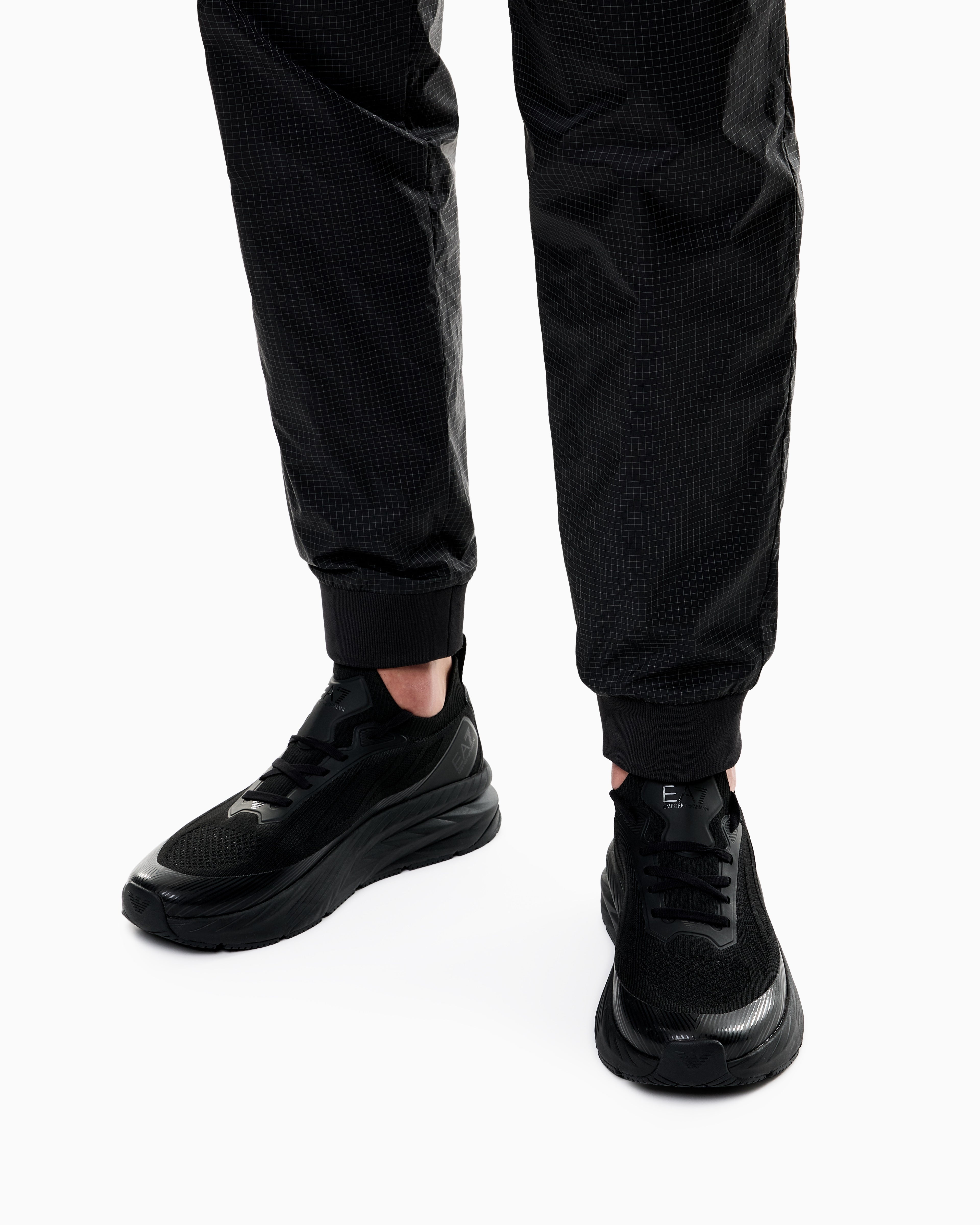 Ea7 Crusher Sonic Knit Sneakers Black