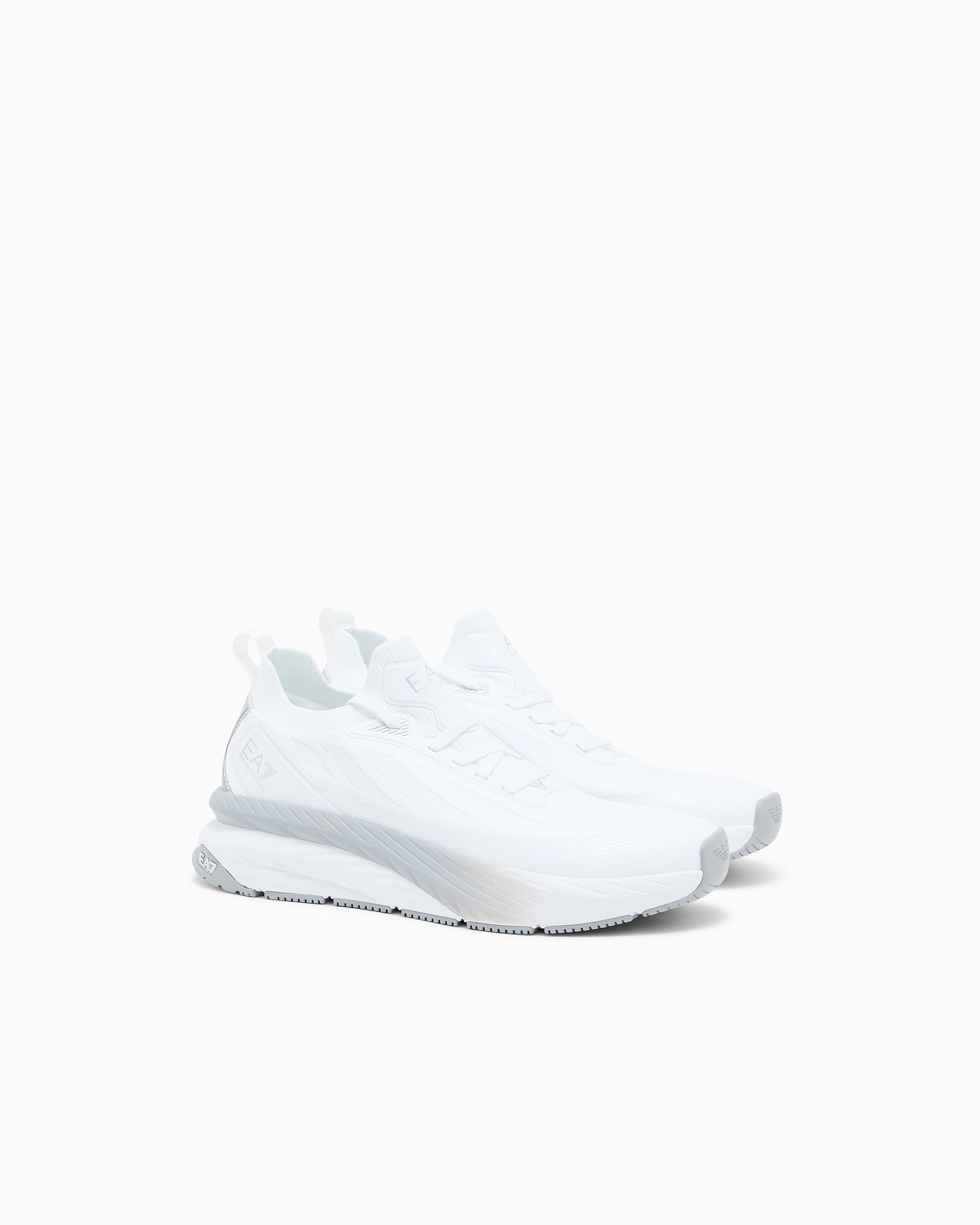 Ea7 Crusher Sonic Knit Sneakers White