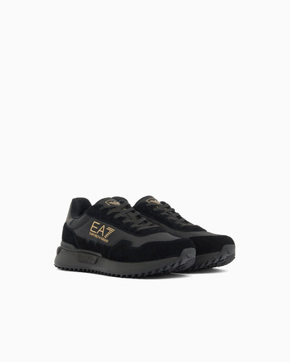 Ea7 Sneaker In Fabric And Leather Details Black