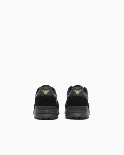Ea7 Sneaker In Fabric And Leather Details Black