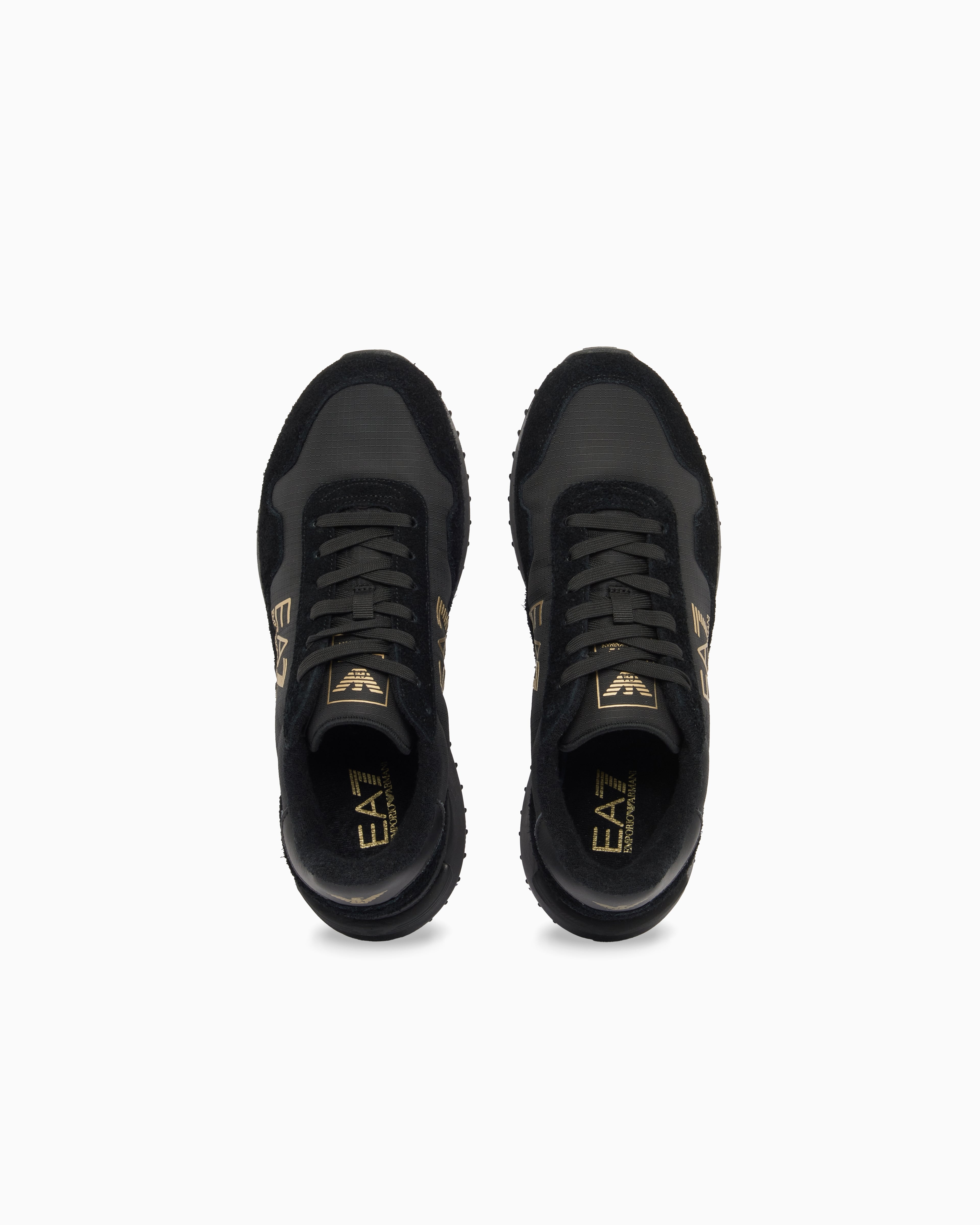 Ea7 Sneaker In Fabric And Leather Details Black