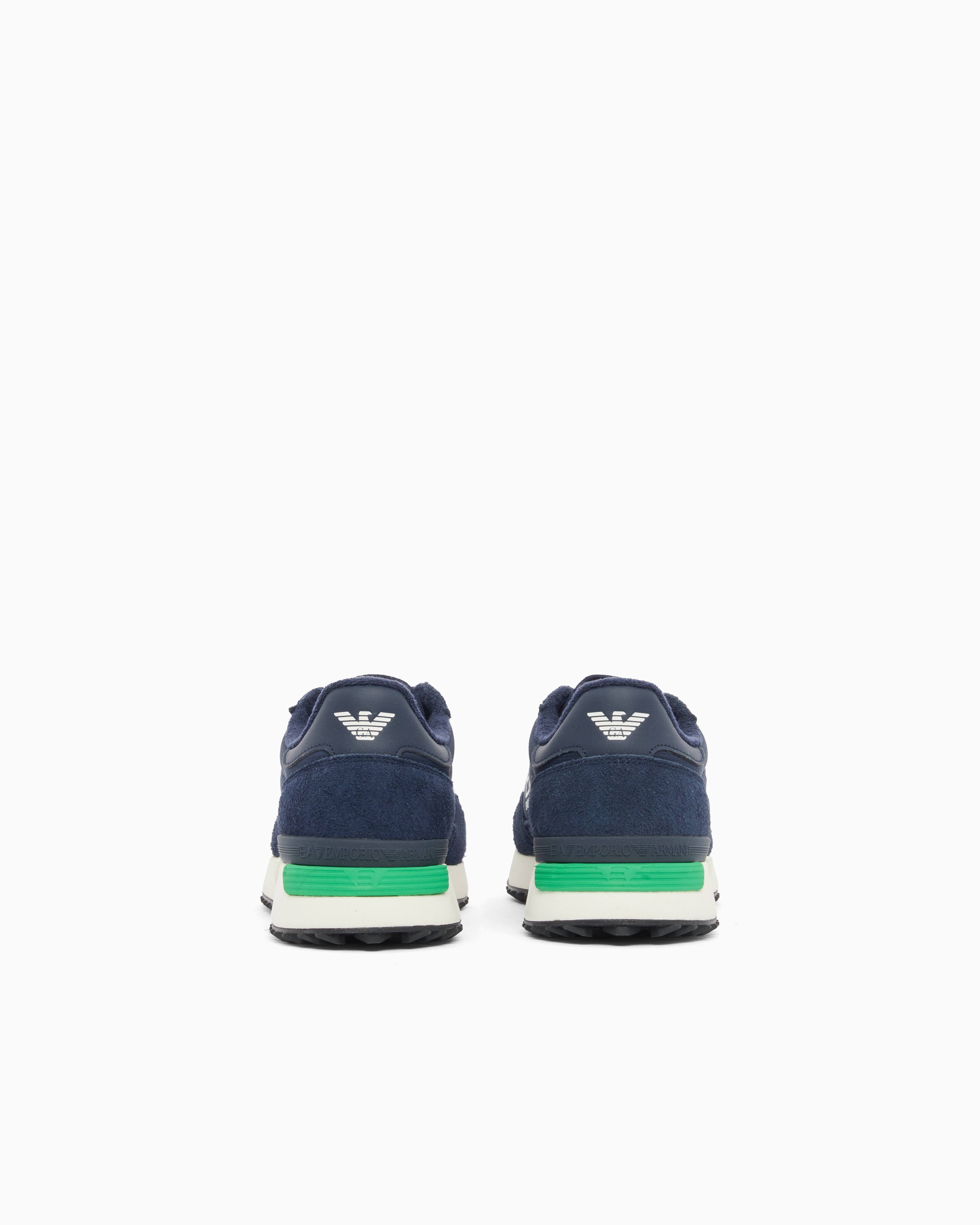Ea7 Fabric Sneaker With Suede Inserts Vintage Running Blue