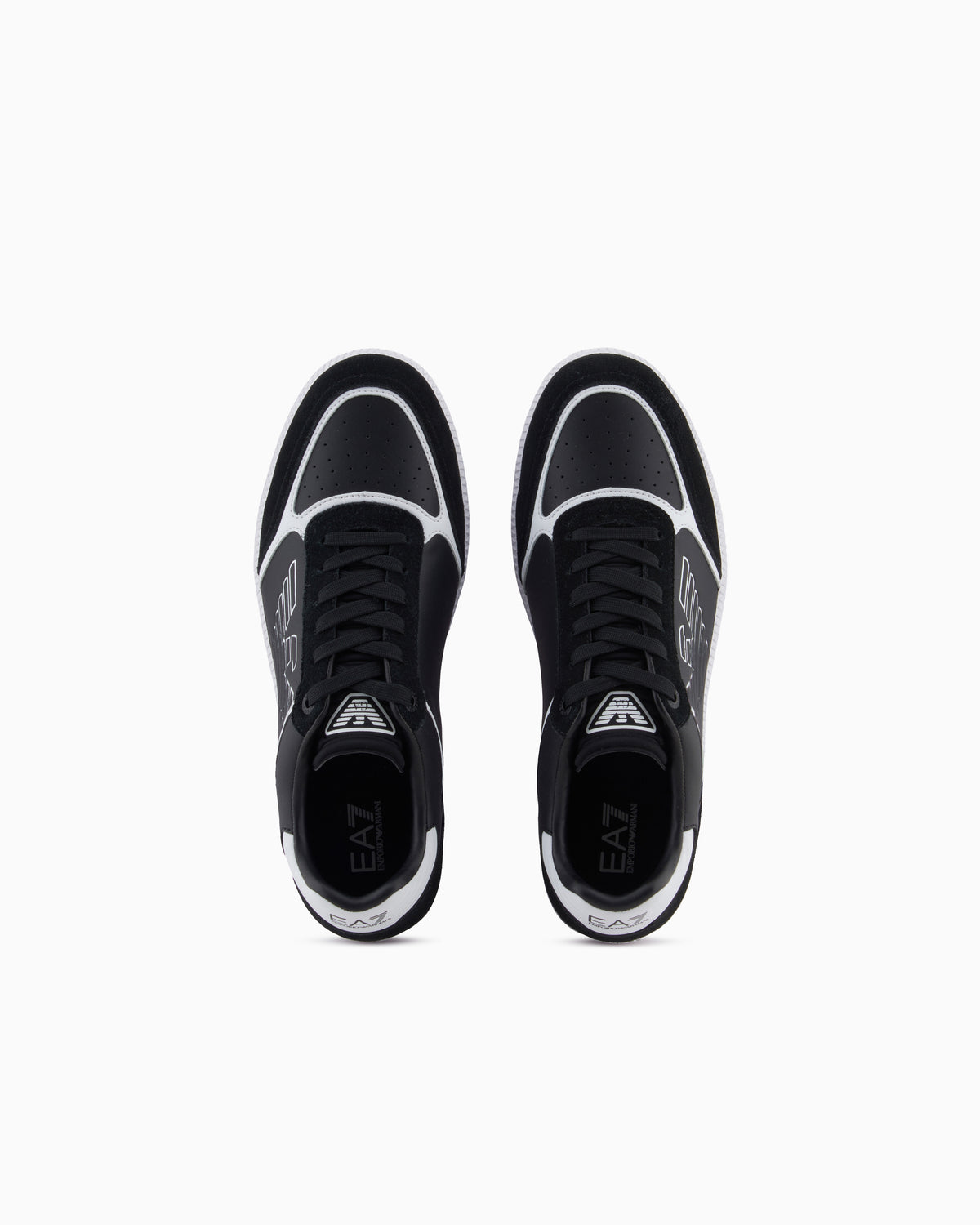 Ea7 High-Top Sneaker In Leather And Suede New Heritage Eagle Black
