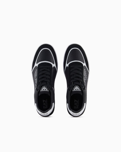 Ea7 High-Top Sneaker In Leather And Suede New Heritage Eagle Black
