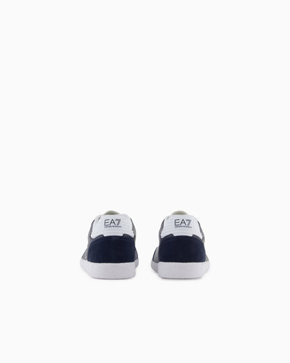 Ea7 High-Top Sneaker In Leather And Suede New Heritage Eagle Blue