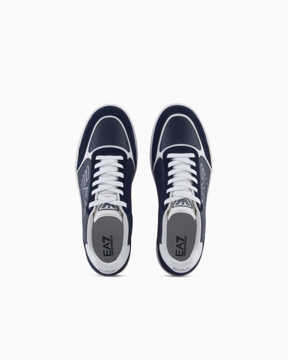 Ea7 High-Top Sneaker In Leather And Suede New Heritage Eagle Blue